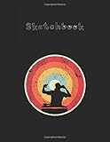  Sketchbook: Dj Retro Style For Vinyl Dj Large Size 8.5in x 11in x 110 Pages Unlined Pages Sketchbook White Paper Blank Journal with Black Cover for Kids - Students Or Teachers.