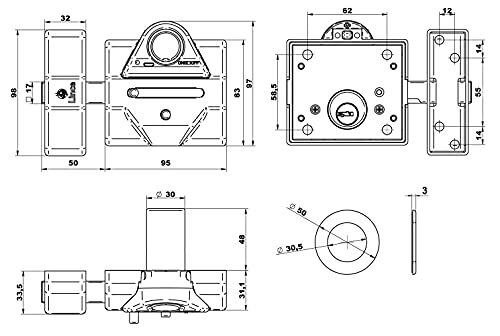 LINCE Serratura Alta Sicurezza 7930 RSA Allarme da...