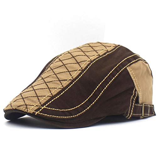 La spedizione dalla Cina Adantico Uomo Cotone Cappello Flat cap (Cachi, 56-58 cm)