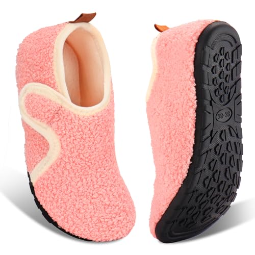 Image of Ibeauti Women Mens House Slippers Lightweight Comfy Barefoot Slipper Socks Rubber Sole House Shoes for Indoor /Outdoor Bedroom Travel