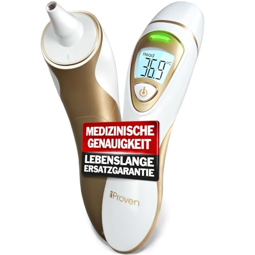 iProvèn Pro Series | Ohrthermometer mit berührungsloser Stirn-Funktion | Hohe Messgenauigkeit für Erwachsene, Kinder & Babys | Premium Digitalthermometer für alle Altersgruppen