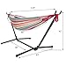 ONCLOUD 550 LBS Capacity Double Hammock with Stand Included with Portable Carrying Bag, Heavy Duty 2-Person Hammock for Outdoors & Indoors - Desert Stripe, Series TDCTZ1 - Red Yellow Stripe