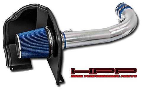 High Performance Parts Heat Shield Cold Air Intake Kit & Blue Filter Combo Compatible for Chevrolet 2014-2017 Silverado/GMC Sierra 1500 4.3L V6