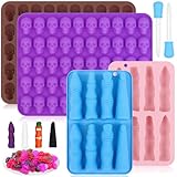 KOVSGQ Halloween Molds Mini Silikonformen Halloween Totenkopf Silikonform 2Stk 3D Eiswürfel...