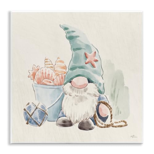'Fishing Gnome Summertime Starfish Watercolor'| Wall Plaque Art