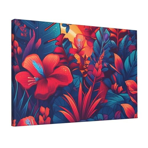 Impression sur toile fleurs colorées pour raviver un mur blanc triste