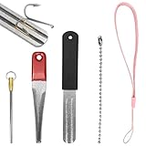 1 Stück Fischhakenschärfer, Angelhaken-Schleifschleifstein Doppelseitig Angelhaken-Schärfer Tragbares Schleifwerkzeug zum Angeln mit Knotenvorrichtung und Köderwerkzeug zum Angeln für Outdoor Angeln