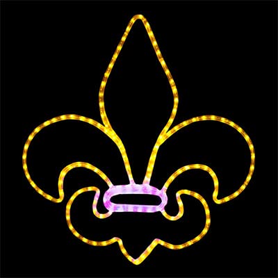 Fleur DE LIS LED Rope Light Motif Silhouette Display