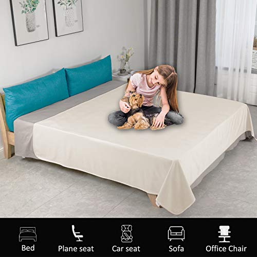 Ameritex Pet Bed Blanket Reversible 100% Waterproof Velvet Super Soft for Sofa and Bed (52x82 Inches, Cream+Beige) - Image 8