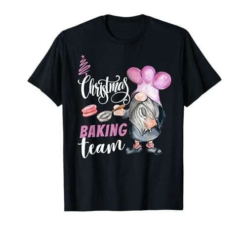 Christmas Baking Team Gnomo Holiday Para Chef Baker Cooking Camiseta