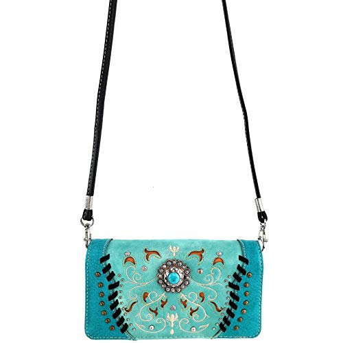 Bolso Tote Mujer Turquesa con Diseño Floral y Cierre Superior miniatura 7