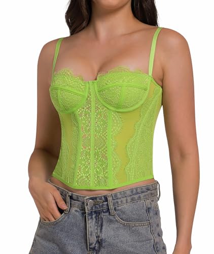 Image of Raxnode Lace Bustier Corset Tops for Women - Sexy Going Out Party Club Top with Buckle