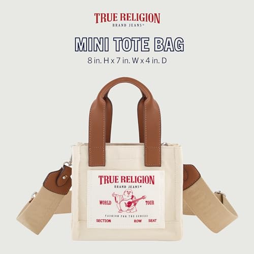 Image of True Religion Tote Bag, Women's Mini Travel Shoulder Bag with Adjustable Strap