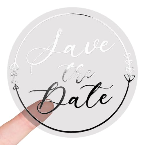 Save The Date Silver Foil Seals