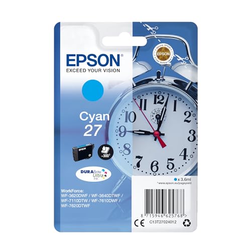 EPSON C13T27024012 cartouche Cyan 27 (Bleu) , 3,6 ml