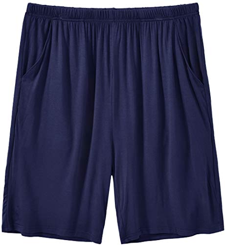 Image of JINSHI Men's Pajama Shorts Soft Comfortable Lightweight Elastic Drawstring Men Lounge Sleep Shorts with Pockets