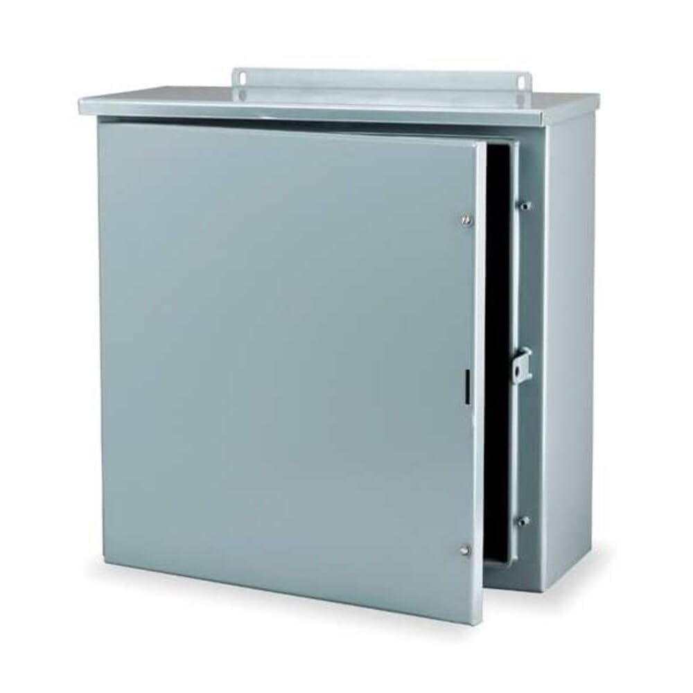 Wiegmann RHC202008 RHC-Series NEMA 3R Rainproof Hinge Cover Wall-Mount Enclosure, Carbon Steel, Medium, 20" x 20" x 8"