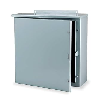 Wiegmann RHC242408 RHC-Series NEMA 3R Rainproof Hinge Cover Wall-Mount Enclosure, Carbon Steel, Medium, 24" x 24" x 8"