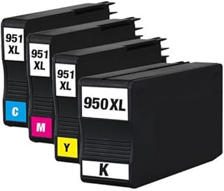 Ink & Toner Geek® - 4 Pack Compatible Replacement Inkjet Cartridges for HP 950XL & 951XL (CN045AN, CN046AN, CN047AN, CN048AN) Black Cyan Magenta Yellow For Use With HP OfficeJet Pro 251dw OfficeJet Pro 276dw MFP OfficeJet Pro 8600 - N911a - CM749A OfficeJet Pro 8600 Plus - N911g - CM750A OfficeJet Pro 8600 Premium - N911n OfficeJet Pro 8600A OfficeJet Pro 8610 OfficeJet Pro 8615 OfficeJet Pro 8620 OfficeJet Pro 8625 OfficeJet Pro 8630