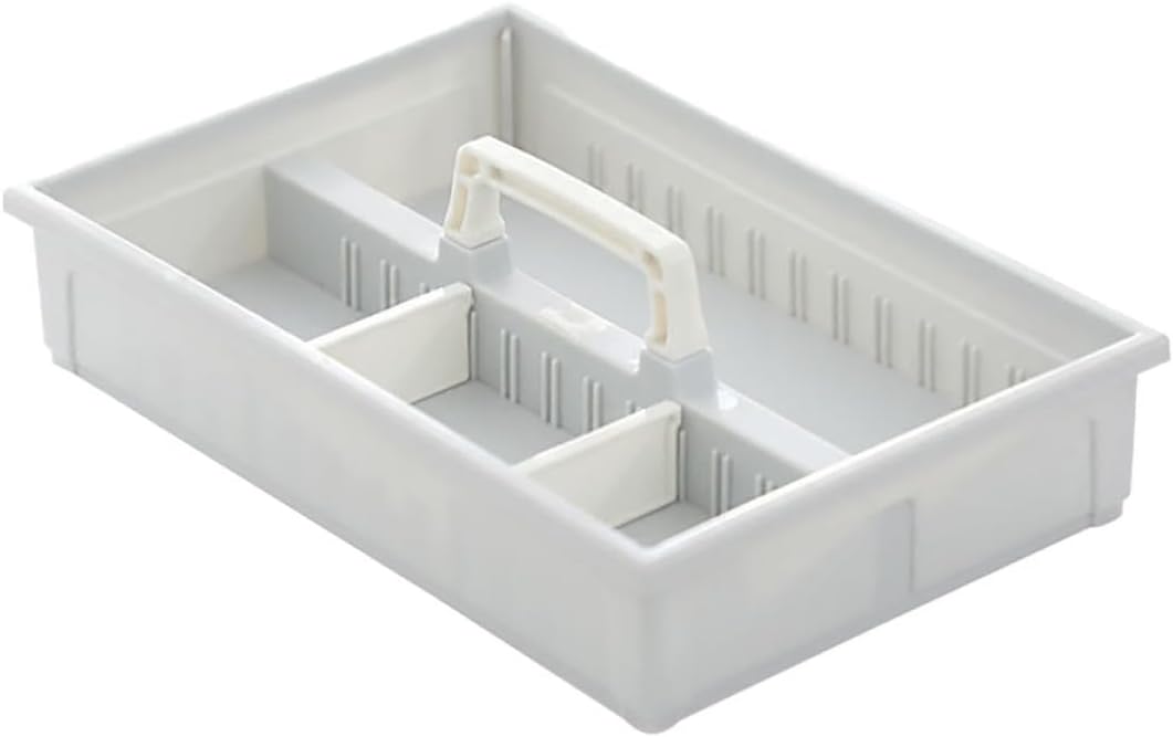 Cabilock Stackable Desktop Storage Box Multi-grid Desk Organizer Office Supply Container for Home and Office Use Random Color