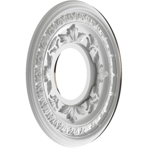 Image of Ekena Millwork CMP10BACCH Baltimore Thermoformed PVC Ceiling Medallion (Fits Canopies up to 4 1 /4 inch), 10 inchOD x 3 1 /2 inchID x 3 /4 inchP, Metallic Charcoal
