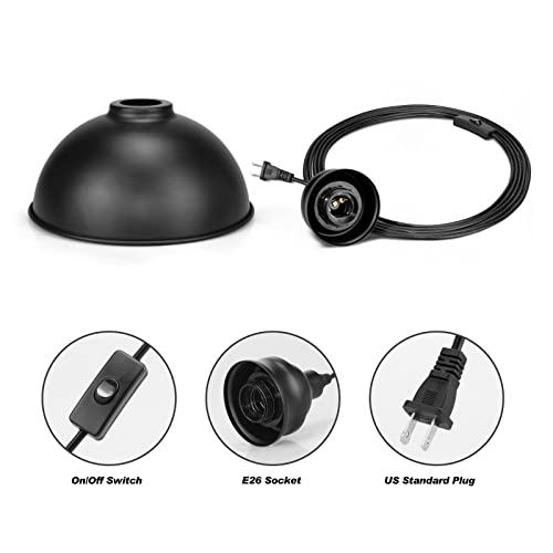 Soodmi Plug In Pendant Light, 15Ft Hanging Lights With Plug In Cord, On/Off Switch, Industrial Pendant Light With Plug In Cord, Metal Hanging Lamps For Living Room, Kitchen, Dining Room, Bedroom #TOP4