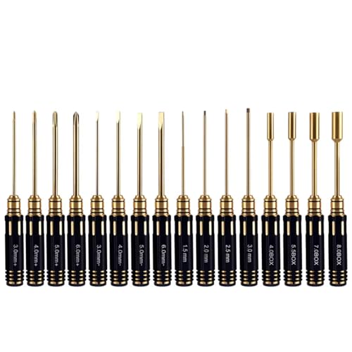 Per Parti Universali Rc Car Kit Da 16 Pezzi Con Cacciaviti A Esagono Incassato Placcati In Titanio Set Di Cacciaviti A Croce Con Intaglio Adatto Per Lo Smontaggio Strumento Smontaggio Rc