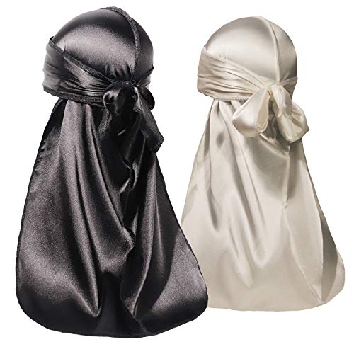 Image of ForceWave 2 PCS Silky Satin Baby Durags for Boys Girls Infant