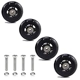 2.5' x 1' 4Pcs Chair Caster Wheels 2.5 Inch PU Caster Wheels Just Wheel, Small Plate Casters, Roller Wheel with Bearing Office Chair Wheels Storage Cart Rolling Cart