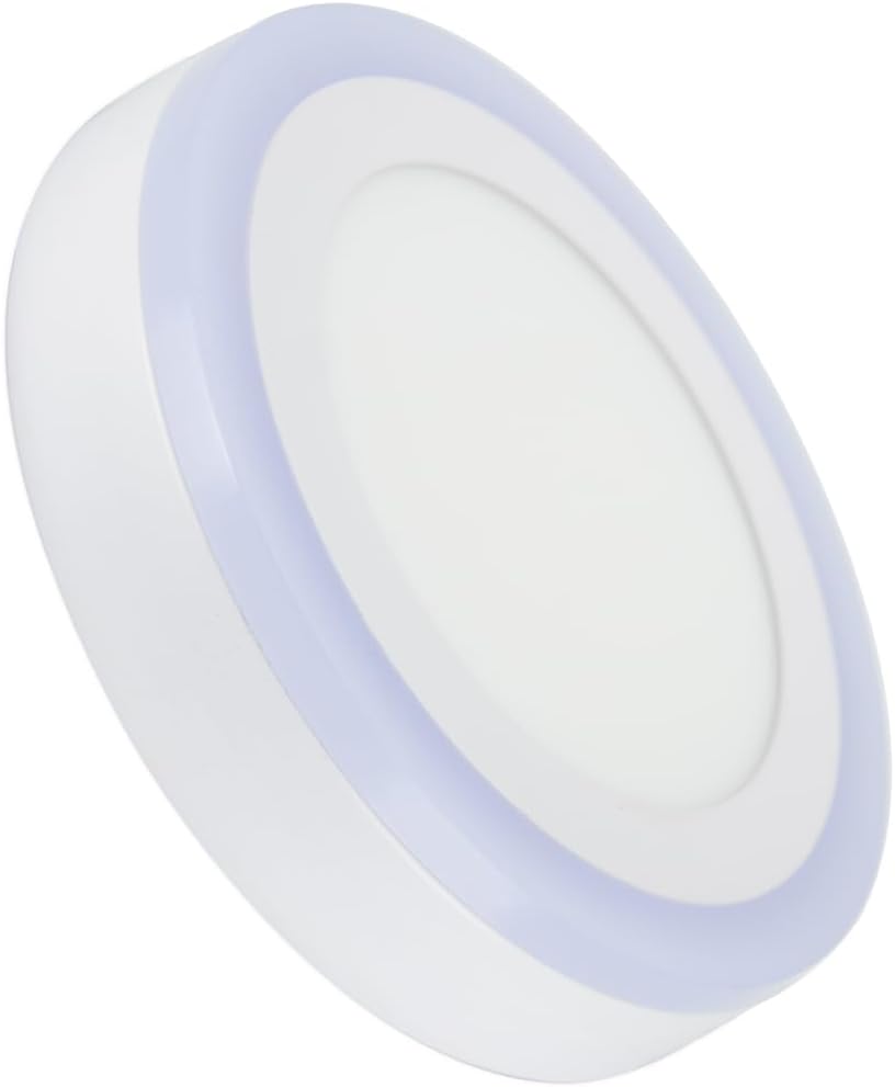 G.W.S® 18W+6W Blue Edge Lit Round Circle LED Surface Mounted Panel Downlight Ceiling Light Day White, LED Driver Included