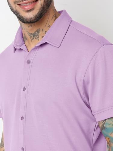 Image of Nobel Monk Men's Solid Casual Shirt |Half Sleeve | Regular Fit |Stylish Shirt for Men