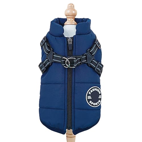 犬用防寒コート、犬用冬用コートハーネス,犬用コートジッパー付き犬用スノージャケット - 犬用防寒コート、小型中大型犬用ジッパー付き犬用スノージャケット