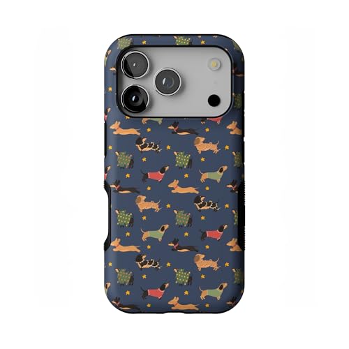 Casely iPhone 17 Pro Case | Dashing Doxies | Dachshund Dog | Bold Protective Design | Compatible with MagSafe