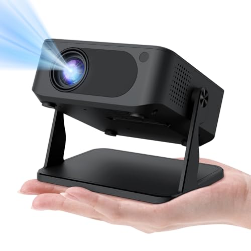 Image of Mini Projector 4K support with WiFi 6 and Bluetooth 5.0, 4w Speaker, Auto Vertical Keystone 45° Rotatable Portable Proyector for Home Bedroom Outdoor