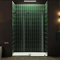 Woodbridge 57.5-60" W x 80" H Frameless Single Sliding Soft-Close Shower Door with Tempered Glass & Explosion Proof Film in Matte Black Finish