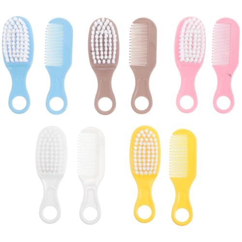 OATIPHO 5Sets Bath Brush and Comb Set Soft Bristle Grooming Tool for Newborns Gentle Cradle Cap Care Comfortable Handle for Easy Grooming Essentials for Boys