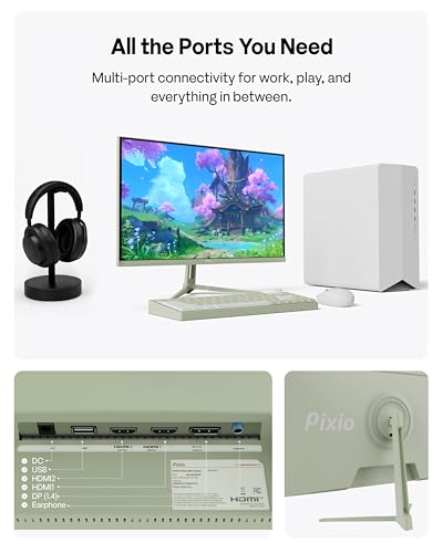 Image of Pixio PX279 Wave Mint Green 27 inch 240Hz Refresh Rate FHD 1080p Resolution Fast IPS Panel 1ms GTG Response Time Gaming Monitor with Adaptive Sync
