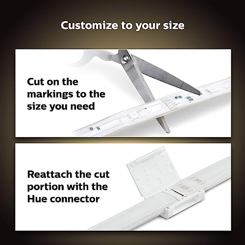 Philips Hue Lightstrip Plus Bundle (2M/6Ft Base Kit With Plug And 1M/3Ft Extension), Compatible With Alexa, Apple Homekit And Google Assistant, Bluetooth Compatible, Single Color Effect #TOP4