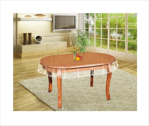ENNAS Clear Oval Tablecloth Protector 60 x 90 Inch – Heavy-Duty Transparent Vinyl Tablecover for Large Oval Table, Waterproof Plastic Table Pad for Dining, Kitchen or Outdoor Use