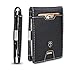 TRAVANDO Cartera con Pinza para Billetes London Bloqueo RFID - Seguridad - Tarjetero Hombre Slim - Billetero - Cartera pequeña de Viaje - Protege Tarjetas de crédito (Negro y Blanco)