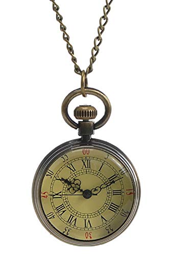 Souarts Pocket Watch Classic Smooth Vintage Antique Bronze Color Pocket Watch (Roman Numerals)