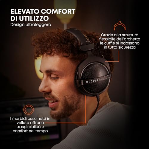 Beyerdynamic DT 770 PRO 80 Ohm Cuffie da Studio, 25.4x12.7x20.3 cm - Cuffia gaming - Immagine 6