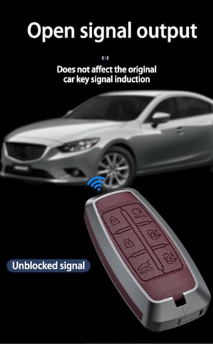 Protéger clé Hyundai Genesis rayée : coque 6 boutons cuir noir