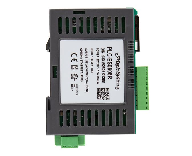 Image of Compact PLC Controller, 8 Digital Inputs, 6 Relay Outputs, Ethernet and Serial Communication, Maple Systems, PLC-ES0806R