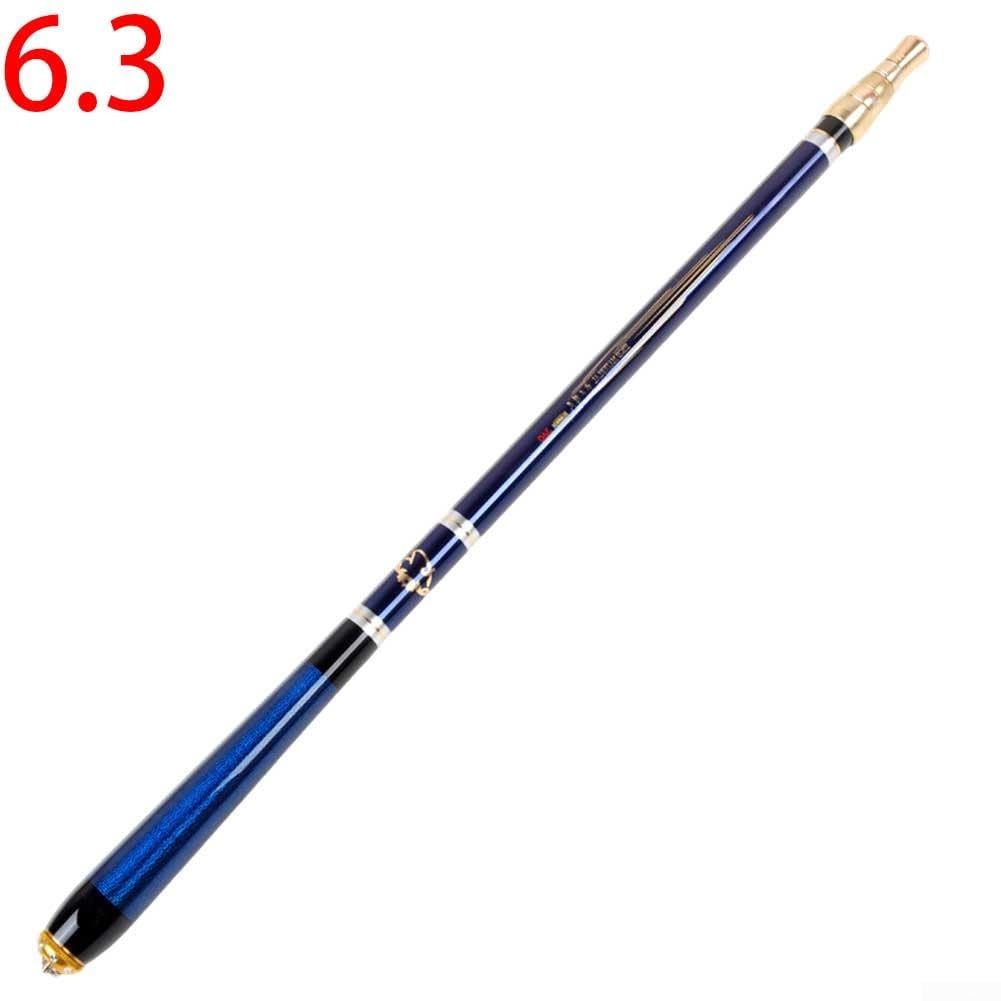 DAZZLEEX Cañas de pescar telescópicas de 1000 g, fibra de carbono, 3.6M-6.3M, poste de posicionamiento de poste de corriente ultra corto, cuatro posicionamientos