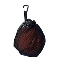 Ballnetz 1 Ball,Tragbares Ballnetz,Ballsack mit Kordelzug und Haken,Rucksack Tragbare ballnetz,Leichtgewicht ballnetz 1 Ball,Schwarz Ballnetzs mit Schnalle,für Basketball Fußball Tennis.