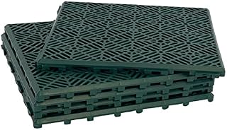 AQS INTERNATIONAL Plastic Garden Path Tiles - Interlocking Decking Tile Anti Slip - Walkaway Floor Tiles, Paving Lawn, Patio, Garden Floor, Outdoor Slap, Durable Waterproof 30cmx30cm (5x Green)