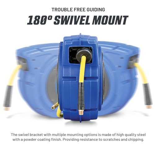 Goodyear 27527153g Enclosed einziehbare air Compressor/Wasser schlauchaufroller mit 3/8 in. x 50 ft. hybrid Polymer-Schlauch, max. 300psi