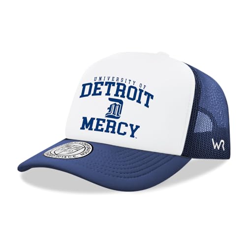 University of Detroit Mercy Titans UDM Trucker Mesh Snapback Seal Hat White/Navy Blue