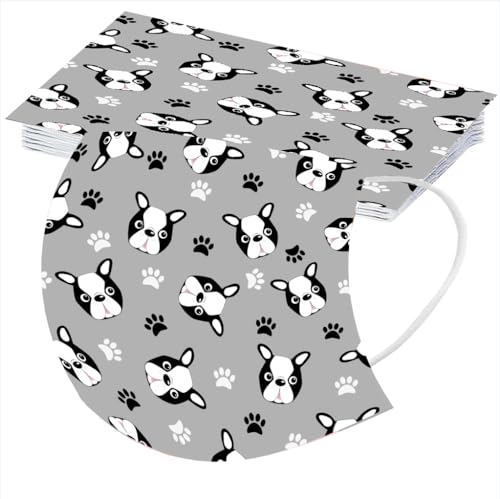Gogciao Dog Themed Disposable Face Cover With Designs For Adults,3-Ply Printed Pattern With Nose Wire,50Pcs thumb #4